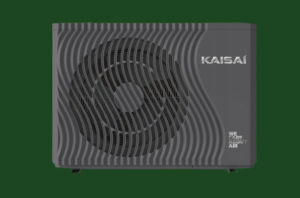 Kaisai varmepumpe på grøn baggrund